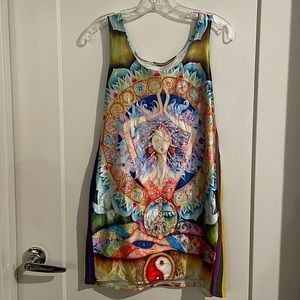 Upcycled Psychedelic Colorful Dress
